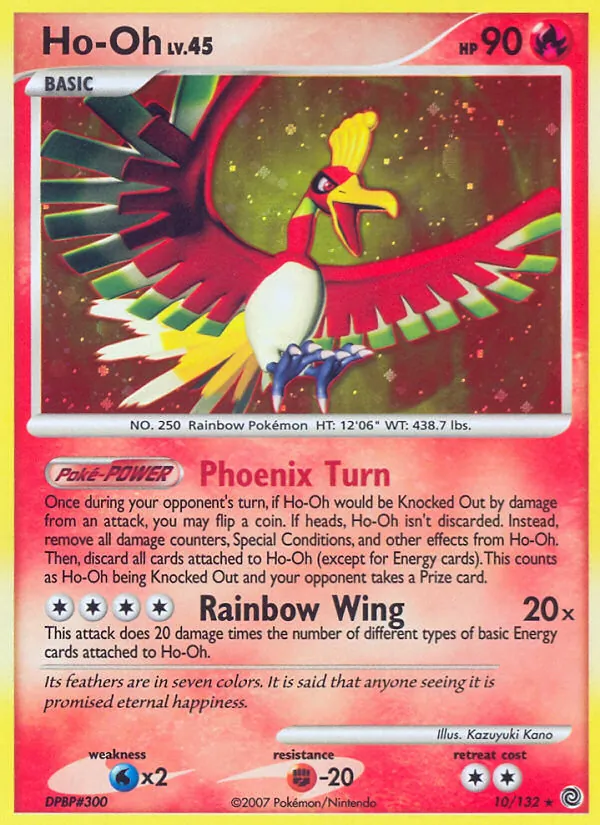 Carta Ho-Oh, número 10/132 da coleção Maravilhas Secretas