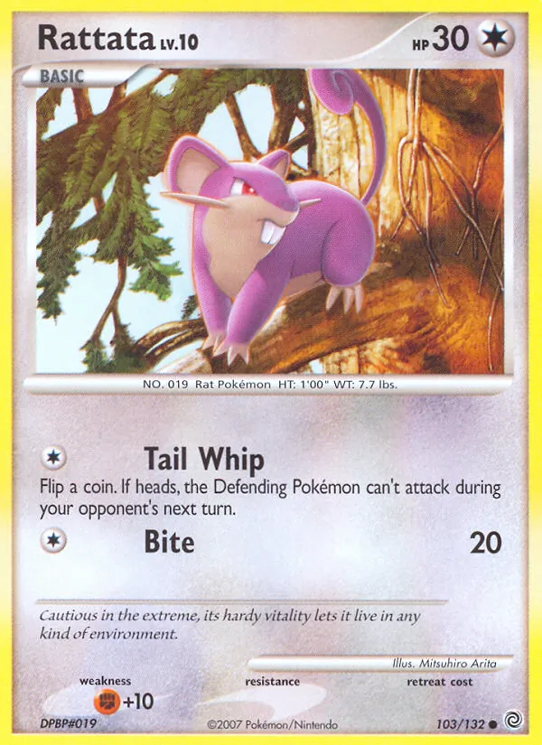 Carta Rattata, número 103/132 da coleção Maravilhas Secretas