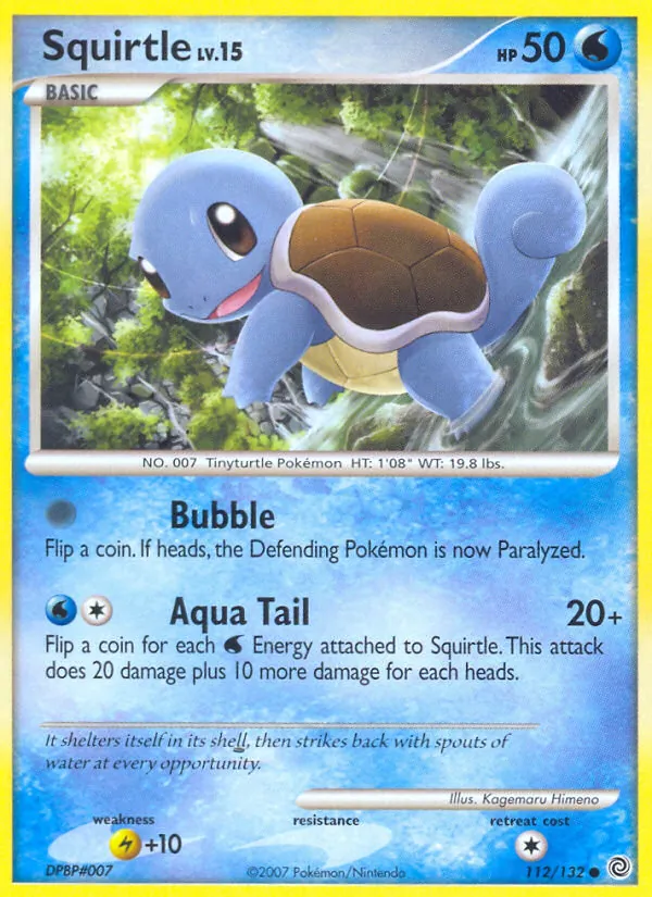Carta Squirtle, número 112/132 da coleção Maravilhas Secretas