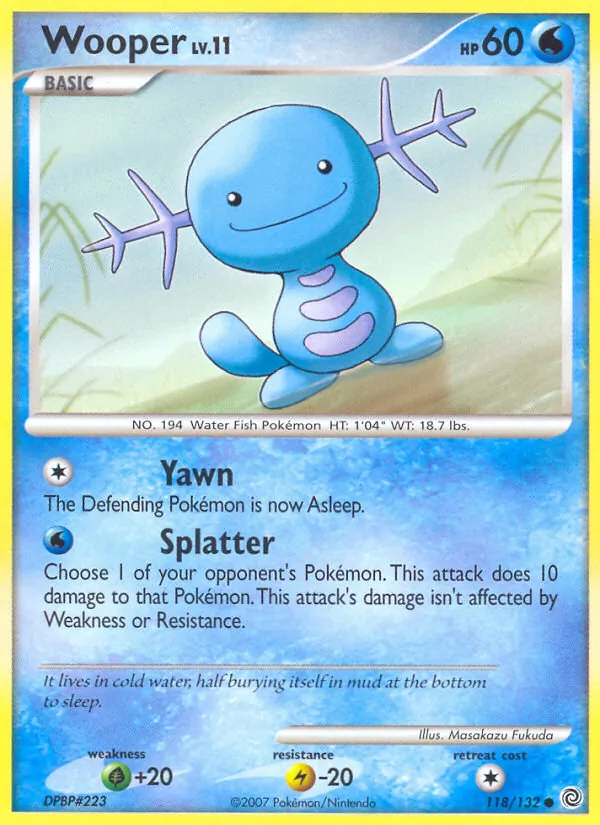 Carta Wooper, número 118/132 da coleção Maravilhas Secretas
