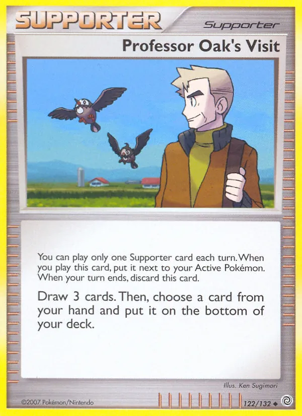 Carta Professor Oak's Visit, número 122/132 da coleção Maravilhas Secretas