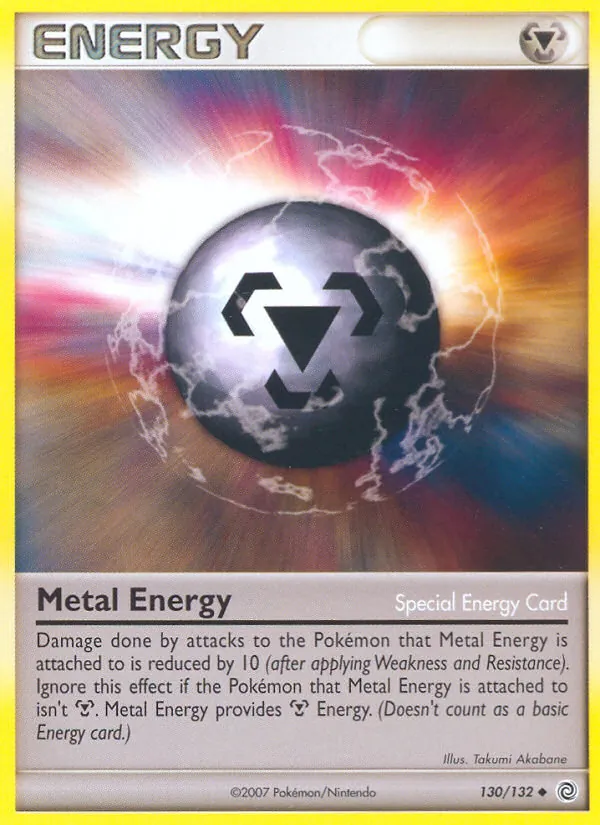 Carta Metal Energy, número 130/132 da coleção Maravilhas Secretas