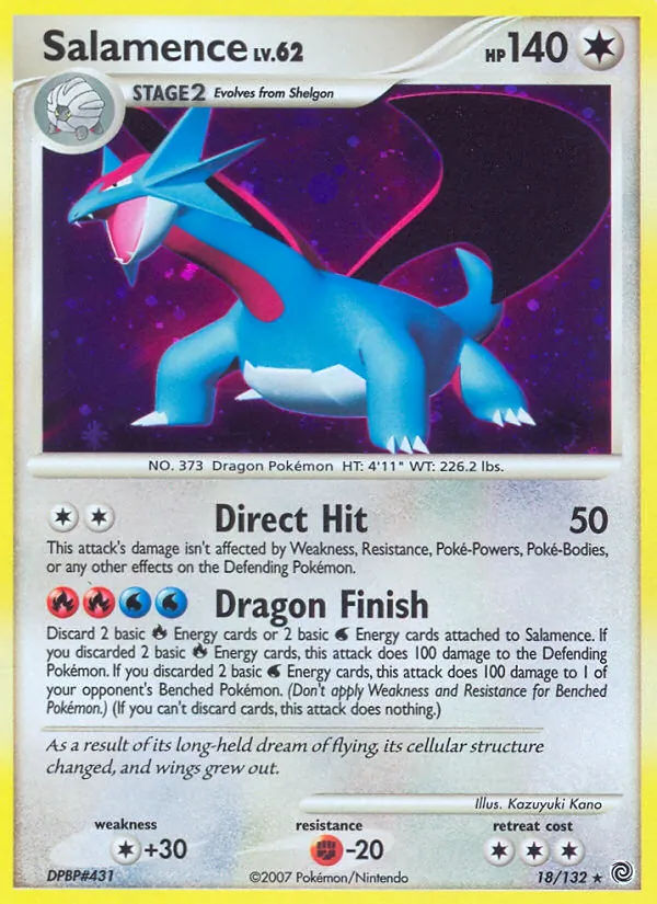 Carta Salamence, número 18/132 da coleção Maravilhas Secretas