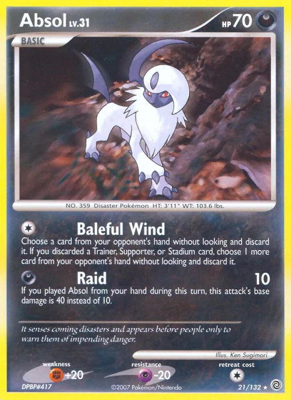 Carta Absol, número 21/132 da coleção Maravilhas Secretas