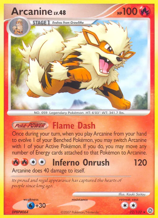 Carta Arcanine, número 22/132 da coleção Maravilhas Secretas