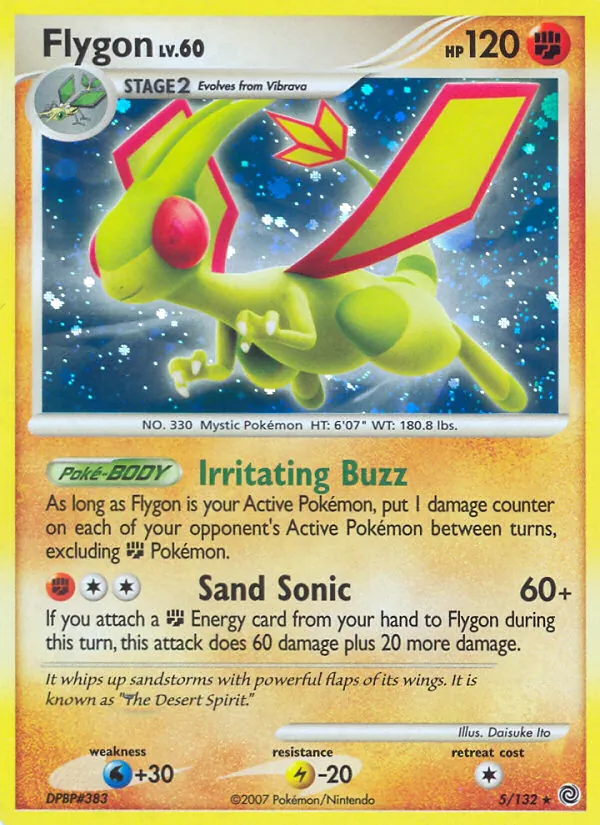 Carta Flygon, número 5/132 da coleção Maravilhas Secretas