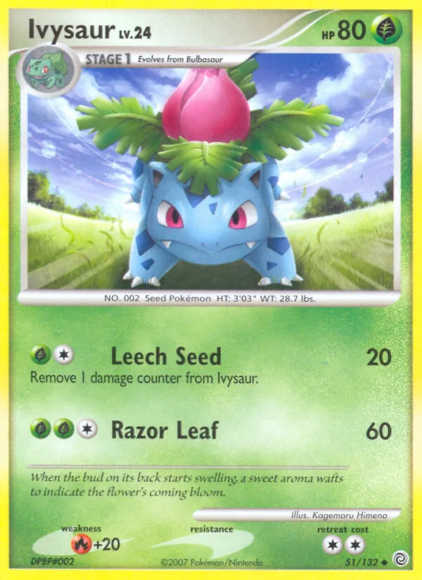 Carta Ivysaur, número 51/132 da coleção Maravilhas Secretas