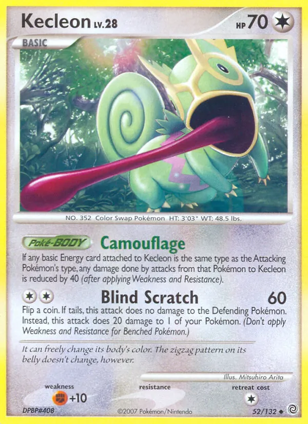Carta Kecleon, número 52/132 da coleção Maravilhas Secretas