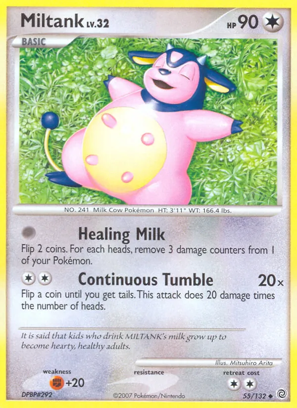 Carta Miltank, número 55/132 da coleção Maravilhas Secretas