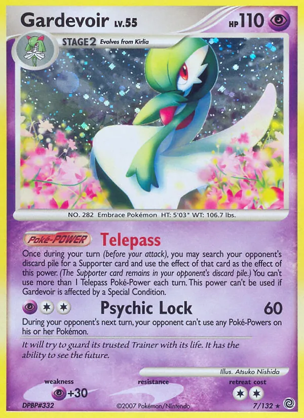 Carta Gardevoir, número 7/132 da coleção Maravilhas Secretas