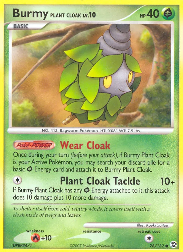 Carta Burmy Plant Cloak, número 78/132 da coleção Maravilhas Secretas
