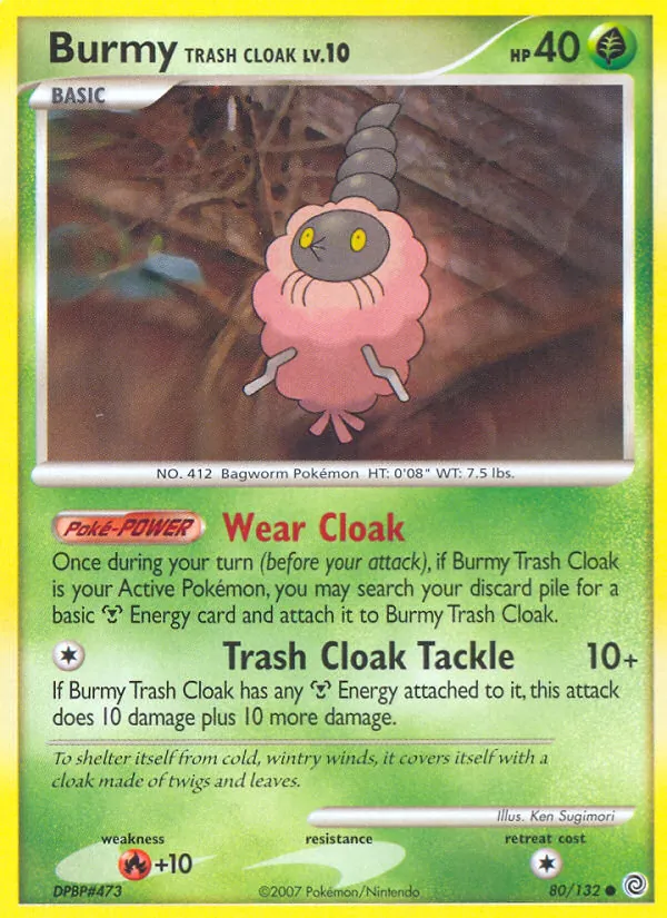 Carta Burmy Trash Cloak, número 80/132 da coleção Maravilhas Secretas