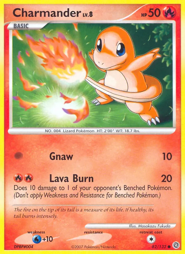 Carta Charmander, número 82/132 da coleção Maravilhas Secretas