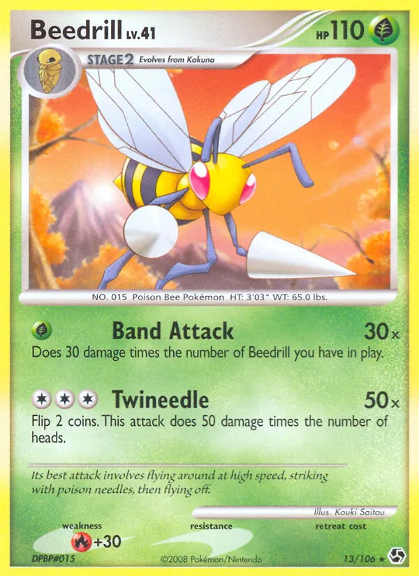 Carta Beedrill, número 13/106 da coleção Great Encounters