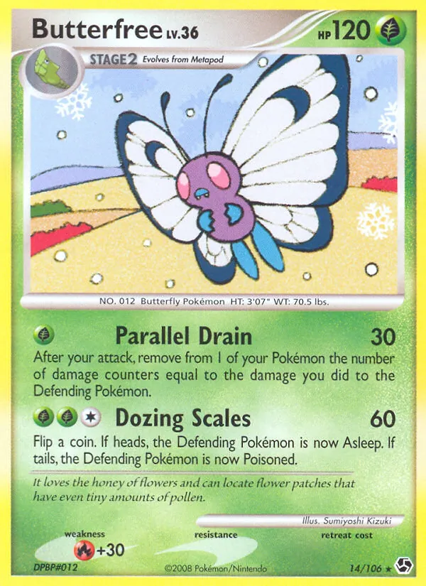 Carta Butterfree, número 14/106 da coleção Great Encounters