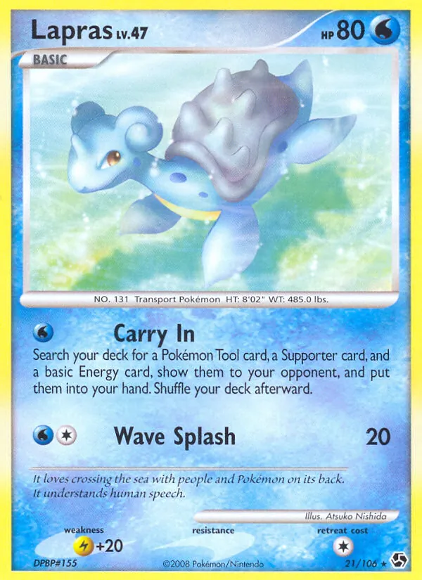 Carta Lapras, número 21/106 da coleção Great Encounters