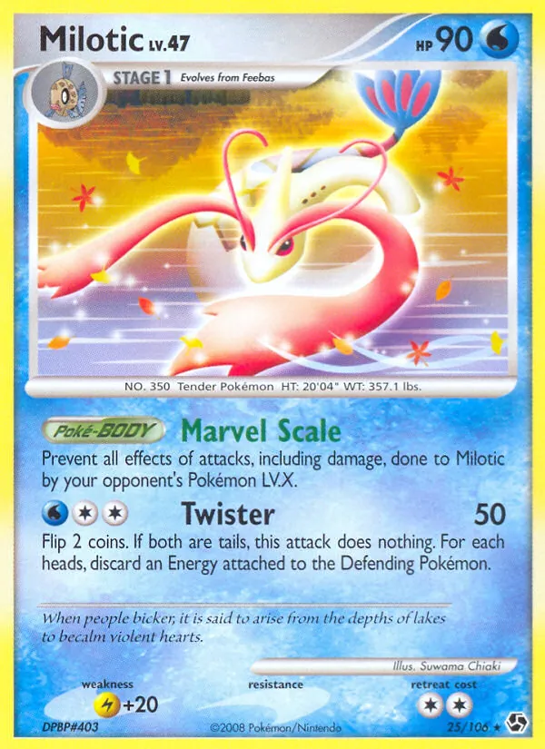Carta Milotic, número 25/106 da coleção Great Encounters