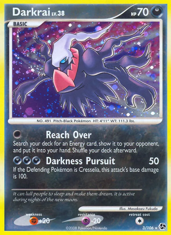 Carta Darkrai, número 3/106 da coleção Great Encounters