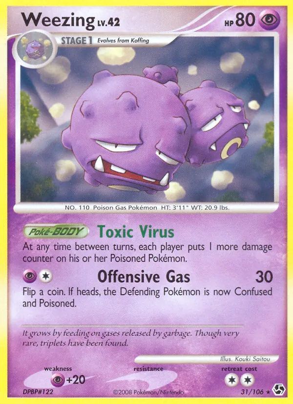 Carta Weezing, número 31/106 da coleção Great Encounters