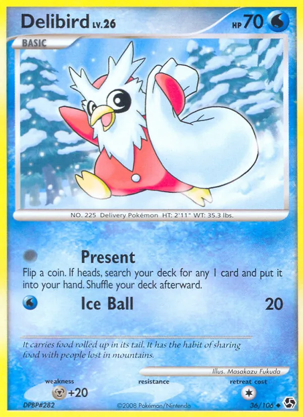 Carta Delibird, número 36/106 da coleção Great Encounters