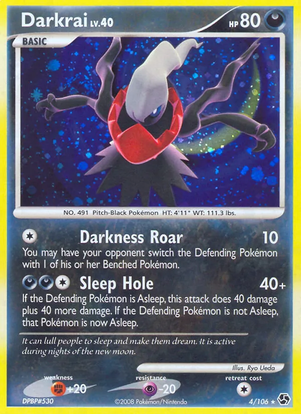 Carta Darkrai, número 4/106 da coleção Great Encounters