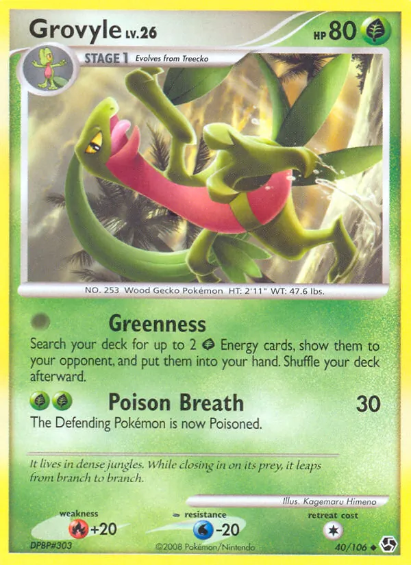 Carta Grovyle, número 40/106 da coleção Great Encounters