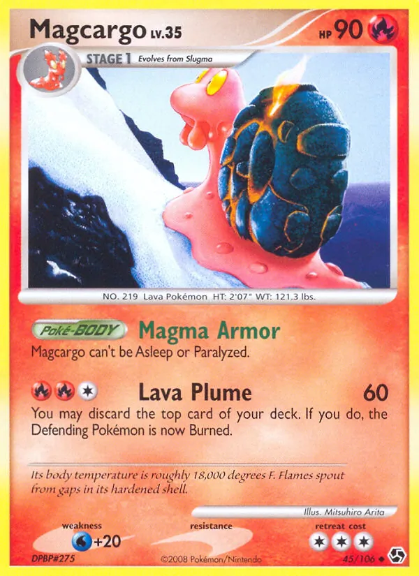 Carta Magcargo, número 45/106 da coleção Great Encounters