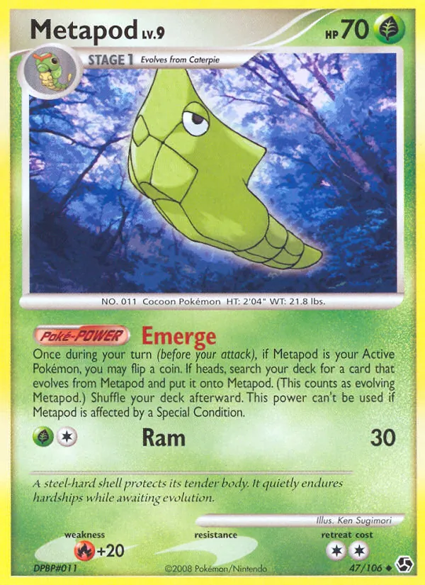 Carta Metapod, número 47/106 da coleção Great Encounters