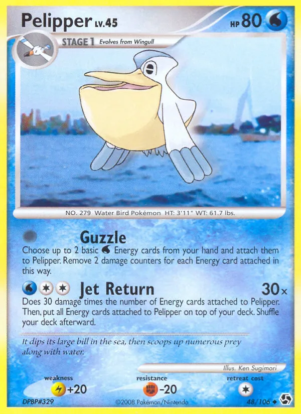 Carta Pelipper, número 48/106 da coleção Great Encounters
