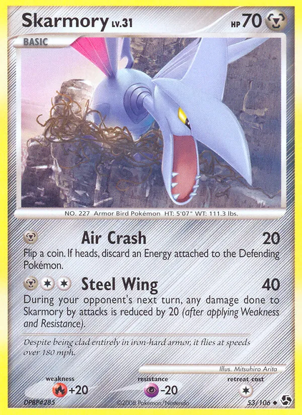 Carta Skarmory, número 53/106 da coleção Great Encounters