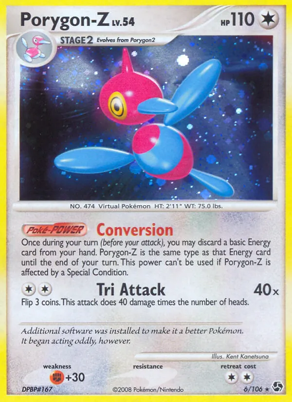 Carta Porygon-Z, número 6/106 da coleção Great Encounters