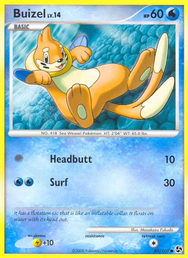 Carta Buizel, número 61/106 da coleção Great Encounters