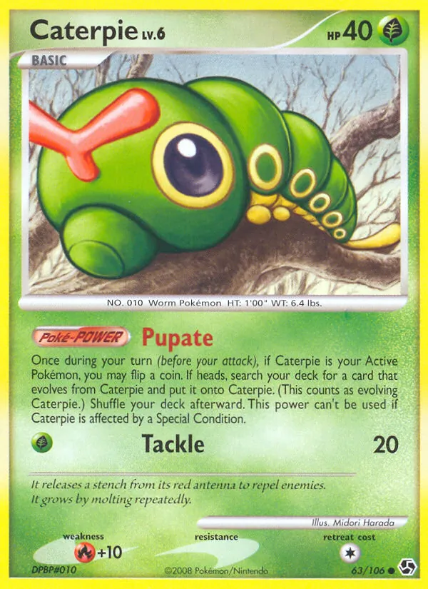 Carta Caterpie, número 63/106 da coleção Great Encounters