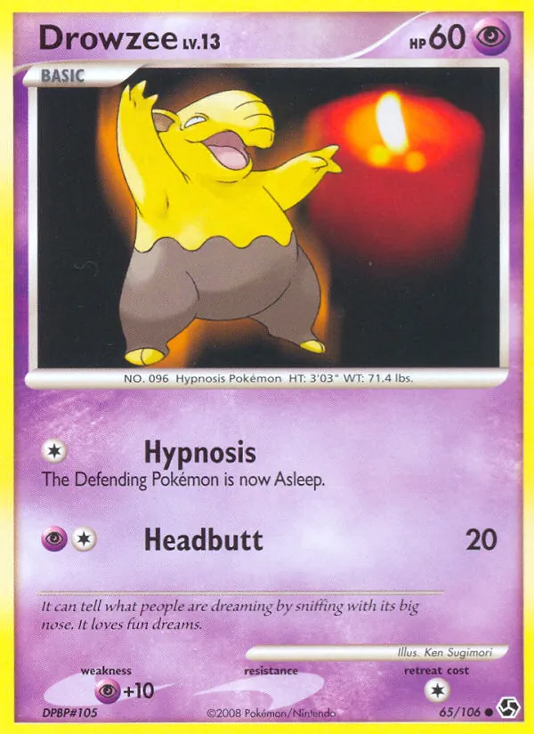 Carta Drowzee, número 65/106 da coleção Great Encounters