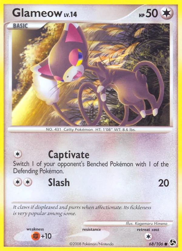 Carta Glameow, número 68/106 da coleção Great Encounters