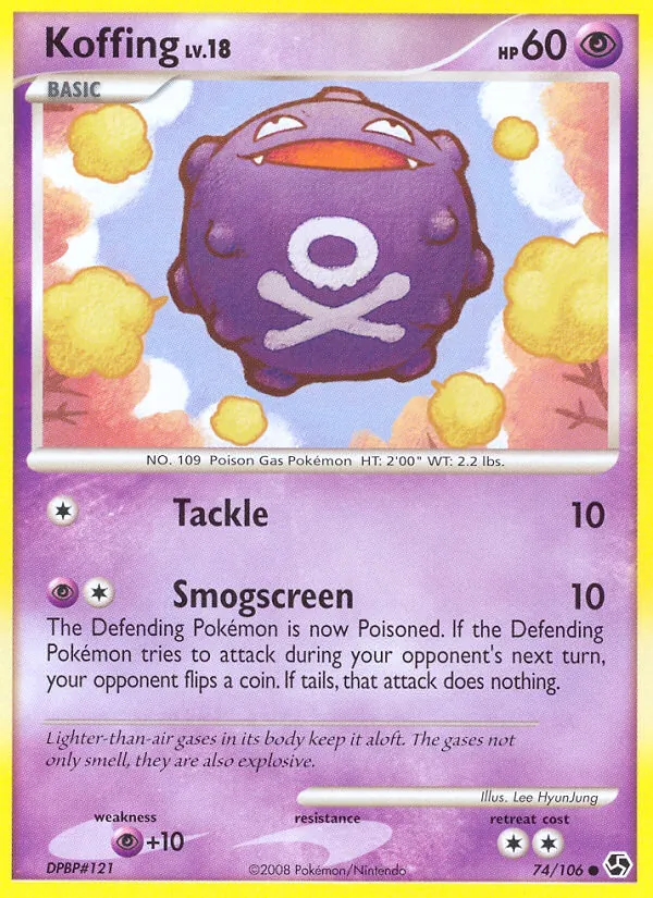 Carta Koffing, número 74/106 da coleção Great Encounters