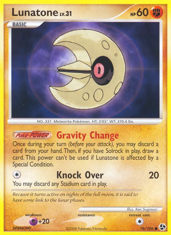 Carta Lunatone, número 76/106 da coleção Great Encounters