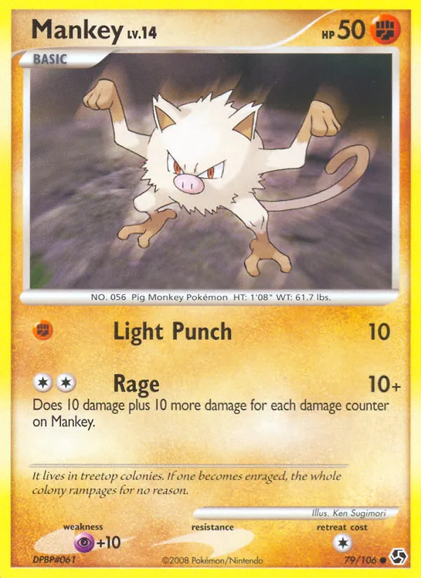 Carta Mankey, número 79/106 da coleção Great Encounters