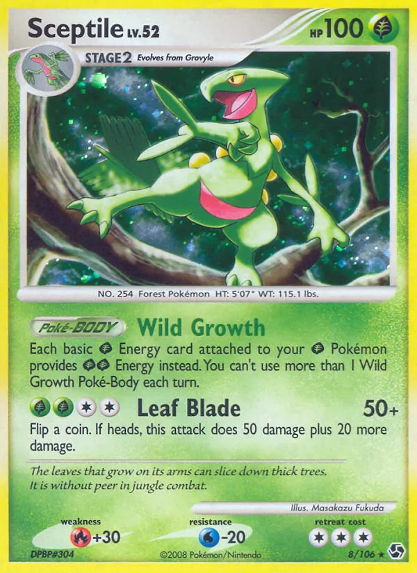 Carta Sceptile, número 8/106 da coleção Great Encounters