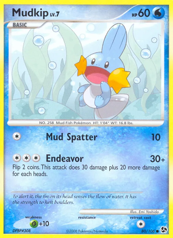 Carta Mudkip, número 80/106 da coleção Great Encounters