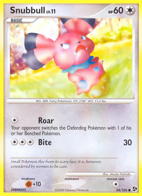 Carta Snubbull, número 84/106 da coleção Great Encounters