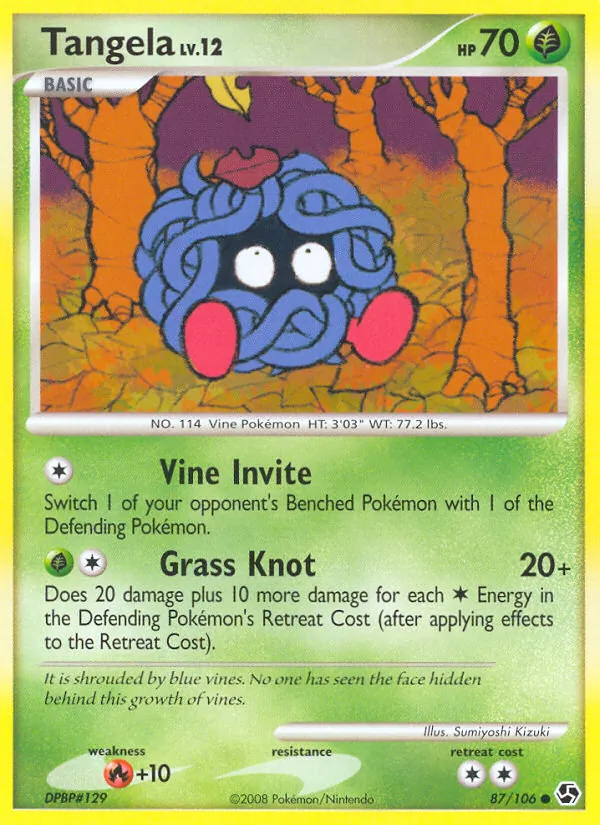 Carta Tangela, número 87/106 da coleção Great Encounters