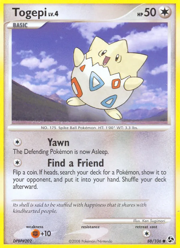 Carta Togepi, número 88/106 da coleção Great Encounters