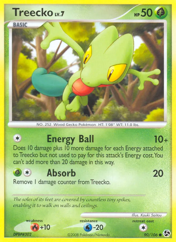 Carta Treecko, número 90/106 da coleção Great Encounters