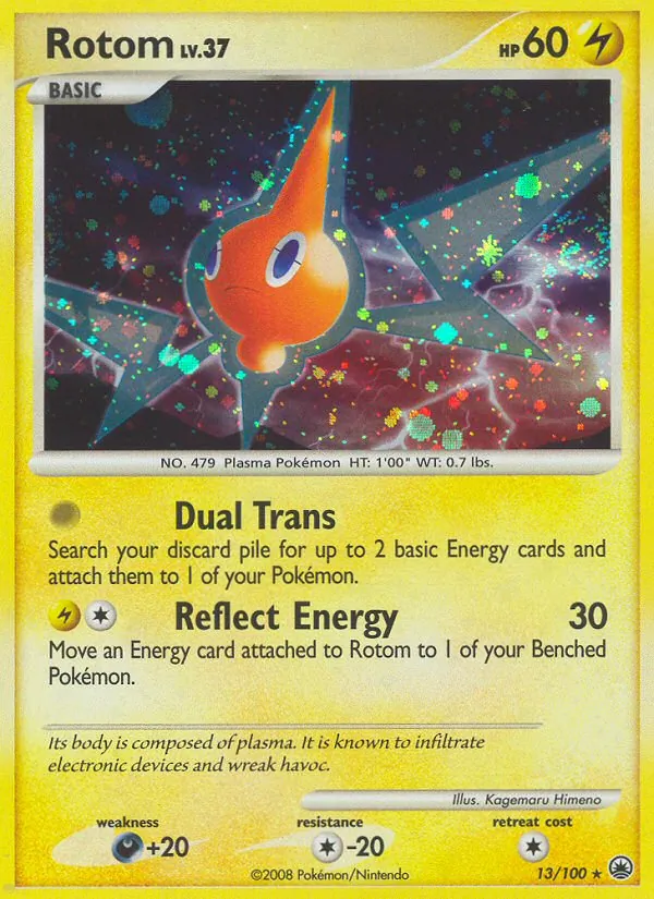 Carta Rotom, número 13/100 da coleção Majestic Dawn