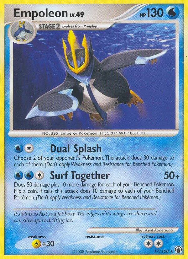 Carta Empoleon, número 17/100 da coleção Majestic Dawn