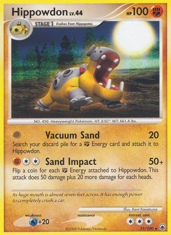 Carta Hippowdon, número 21/100 da coleção Majestic Dawn
