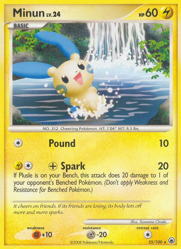Carta Minun, número 25/100 da coleção Majestic Dawn