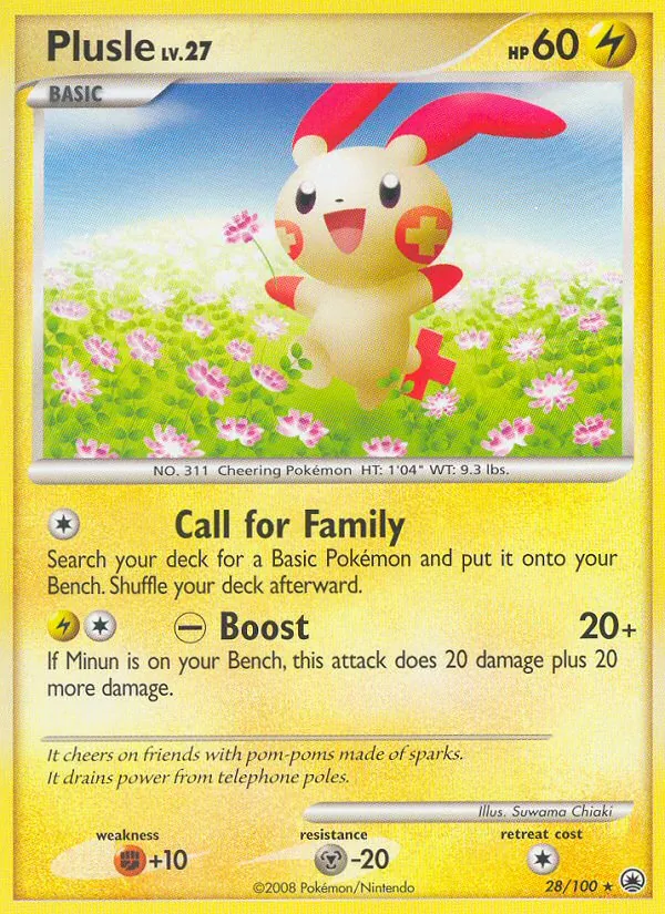 Carta Plusle, número 28/100 da coleção Majestic Dawn