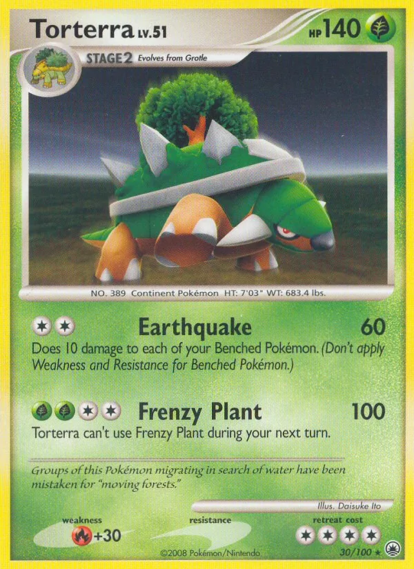 Carta Torterra, número 30/100 da coleção Majestic Dawn